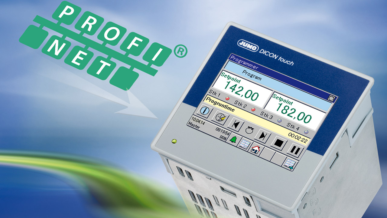 The DICON touch 2-channel process and program controller—the first JUMO product that has a PROFINET interface.