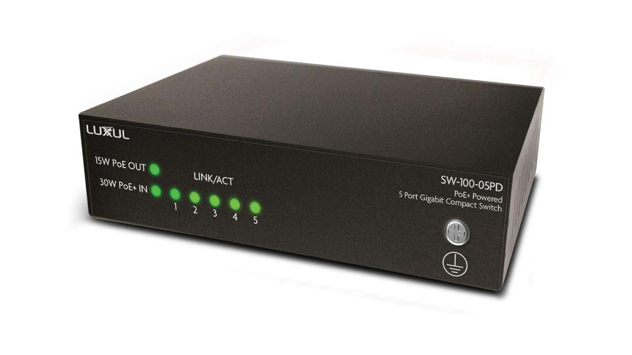 Five-Port PoE+ Powered Gigabit Switch