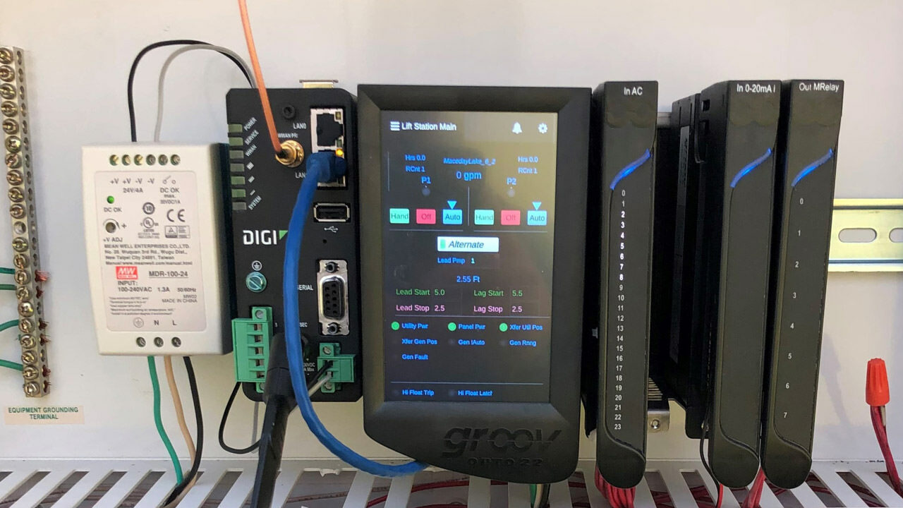 Today’s edge controllers and I/O systems bridge the OT/IT gap by combining traditional real-time control and sensing functions with communication, storage, security, and data processing functions previously found only in higher-level systems. (pictured: Opto 22’s groov EPIC edge controller, 2019)