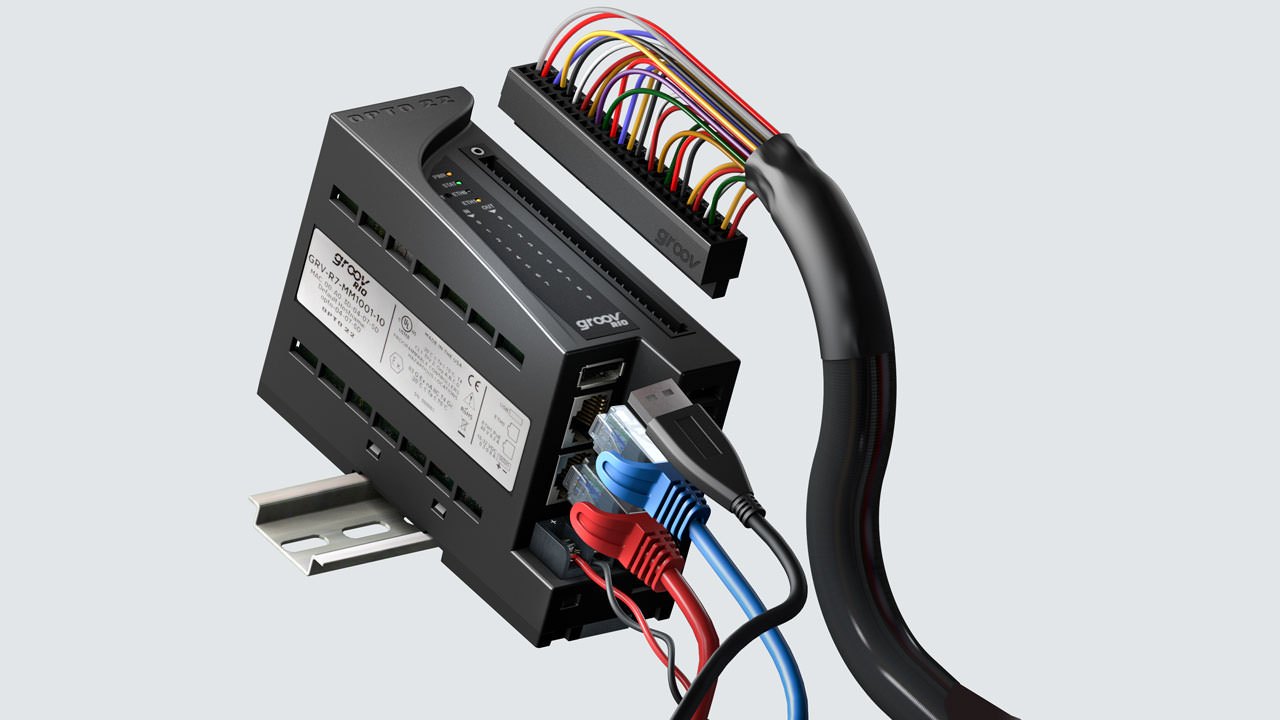 Edge I/O modules like Opto 22’s groov RIO provide industrial I/O sensing for real-time applications along with options for programming, data processing, networking, and communication.