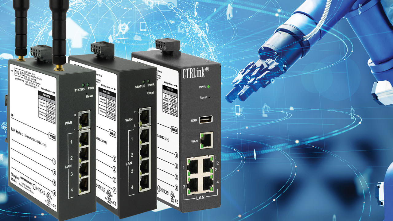 The Skorpion series of IP routers simplify machine integration into an existing IP network.