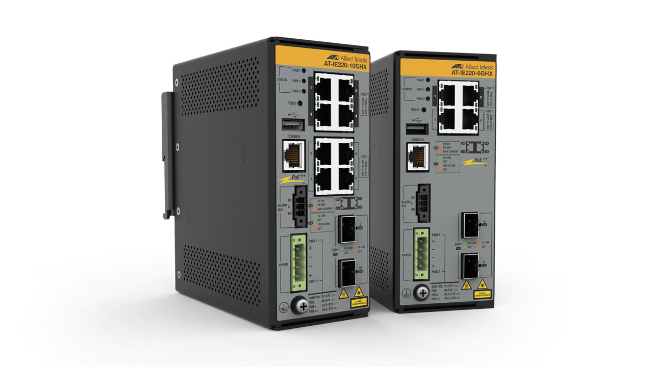 New series of ruggedized Industrial Ethernet switches with PoE++ for power hungry devices from Allied Telesis.