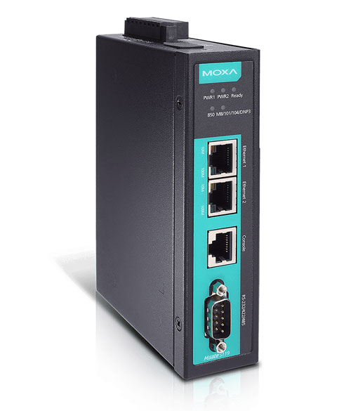 The Moxa MGate 5119 industrial Ethernet gateway features 2 Ethernet ports and 1 RS-232/422/485 serial port. It supports Modbus RTU/ASCII/TCP, IEC 60870-5-101, IEC 60870-5-104, and IEC 61850 MMS Protocol Traffic Monitor for easy troubleshooting, especially during the installation stage.