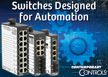 Contemporary Controls banner ad Switches designed for automation