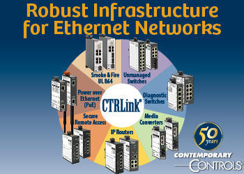 Contemporary Controls banner ad Infrastructure for Ethernet networks