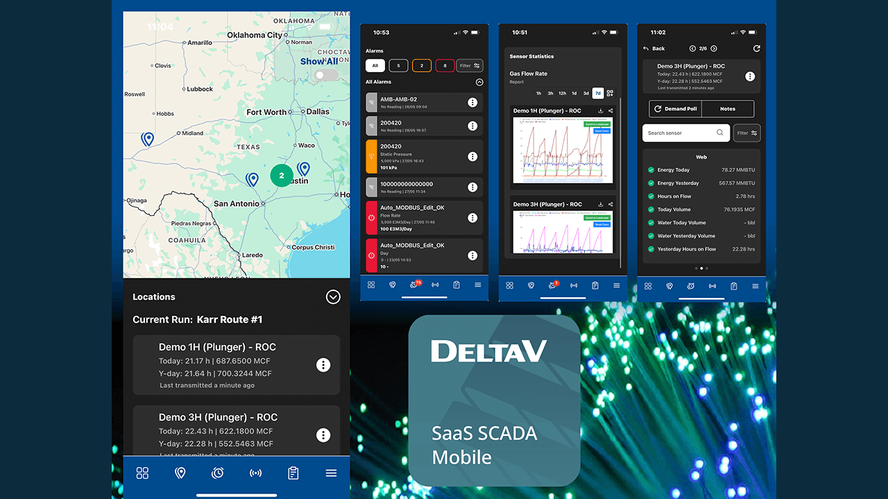 Redesigned mobile app for Emerson’s SCADA in the Cloud drives more efficient, optimized operations.